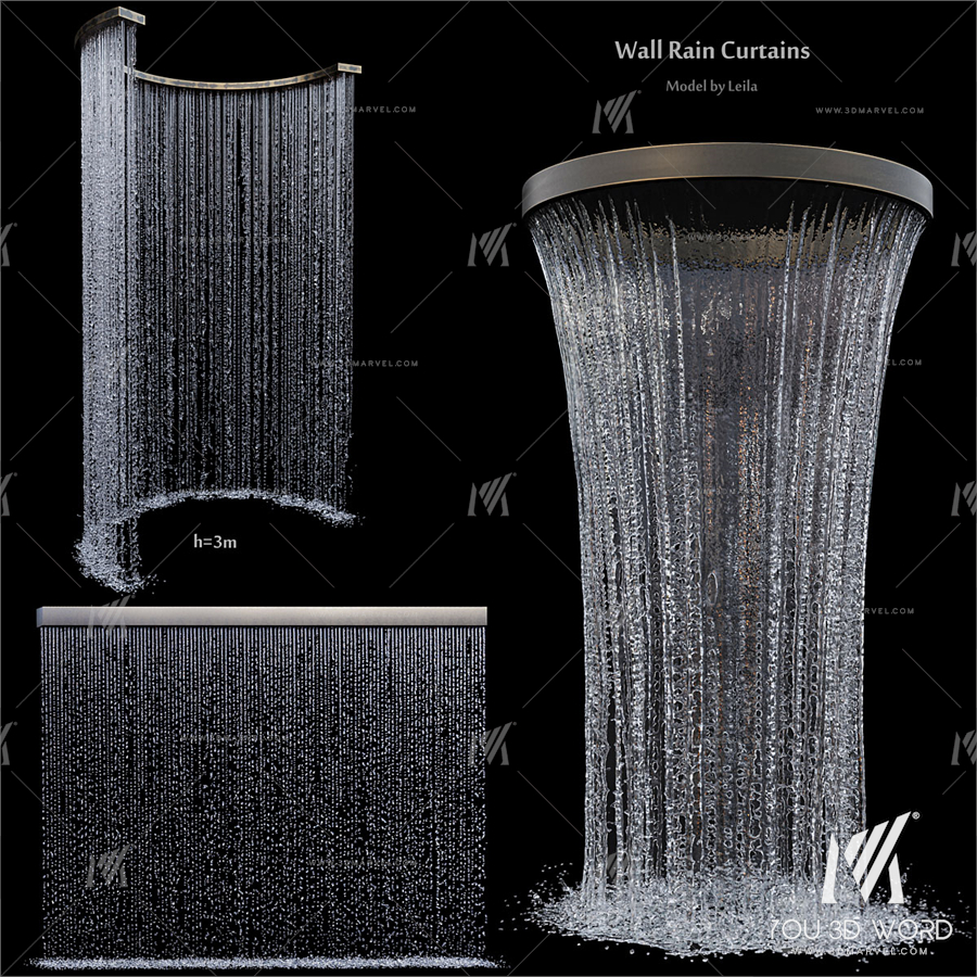 Wall rain curtain waterfall